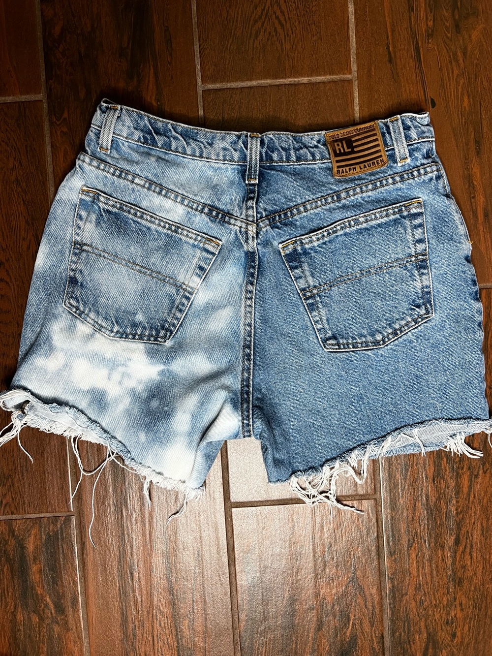 Ralph Lauren Vintage Denim Bleach Washed Cut Off Shorts - Picture 7 of 7